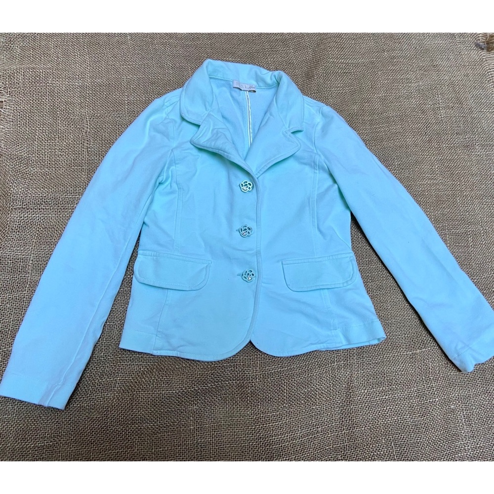 LN EUC ELSY Turquoise Sweatshirt Blazer 5 6